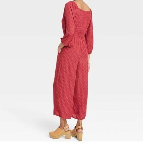 NWT Knox Rose Puff 3/4 Sleeve Jumpsuit.  Cottagecore, Tomato Girl - Picture 2 of 13